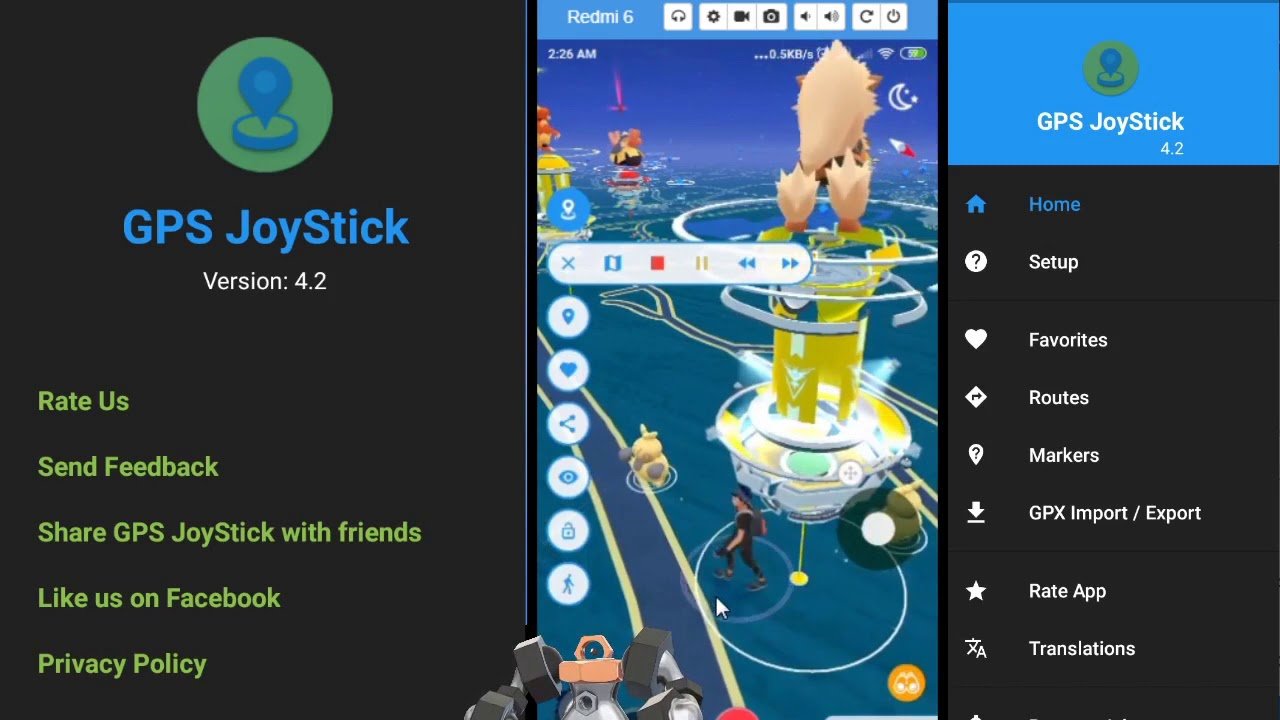 GPS JoyStick rooted Pokémon GO spoofing apps interface