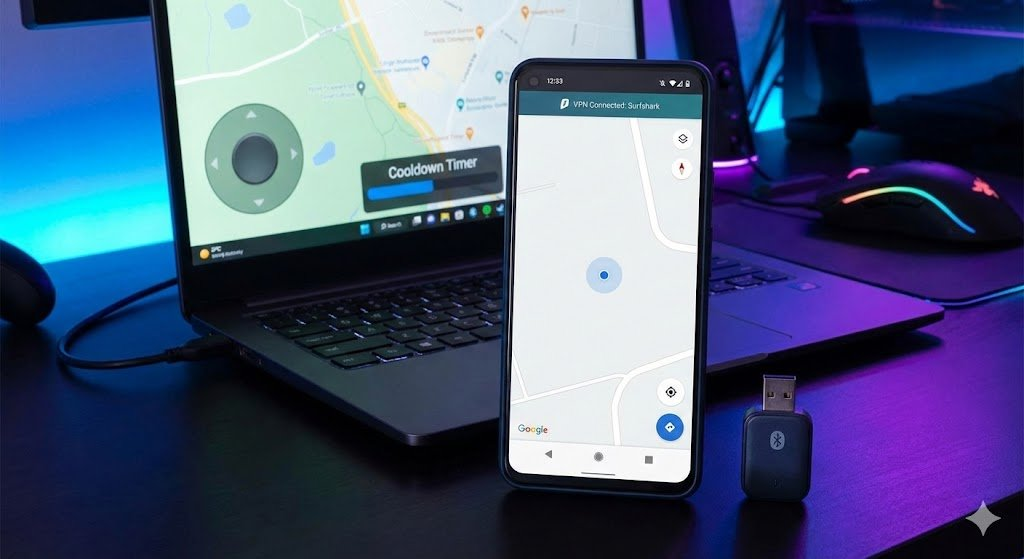 Smartphone Spoofing 2026 secure setup guide showing rooted android and ios dongle configuration