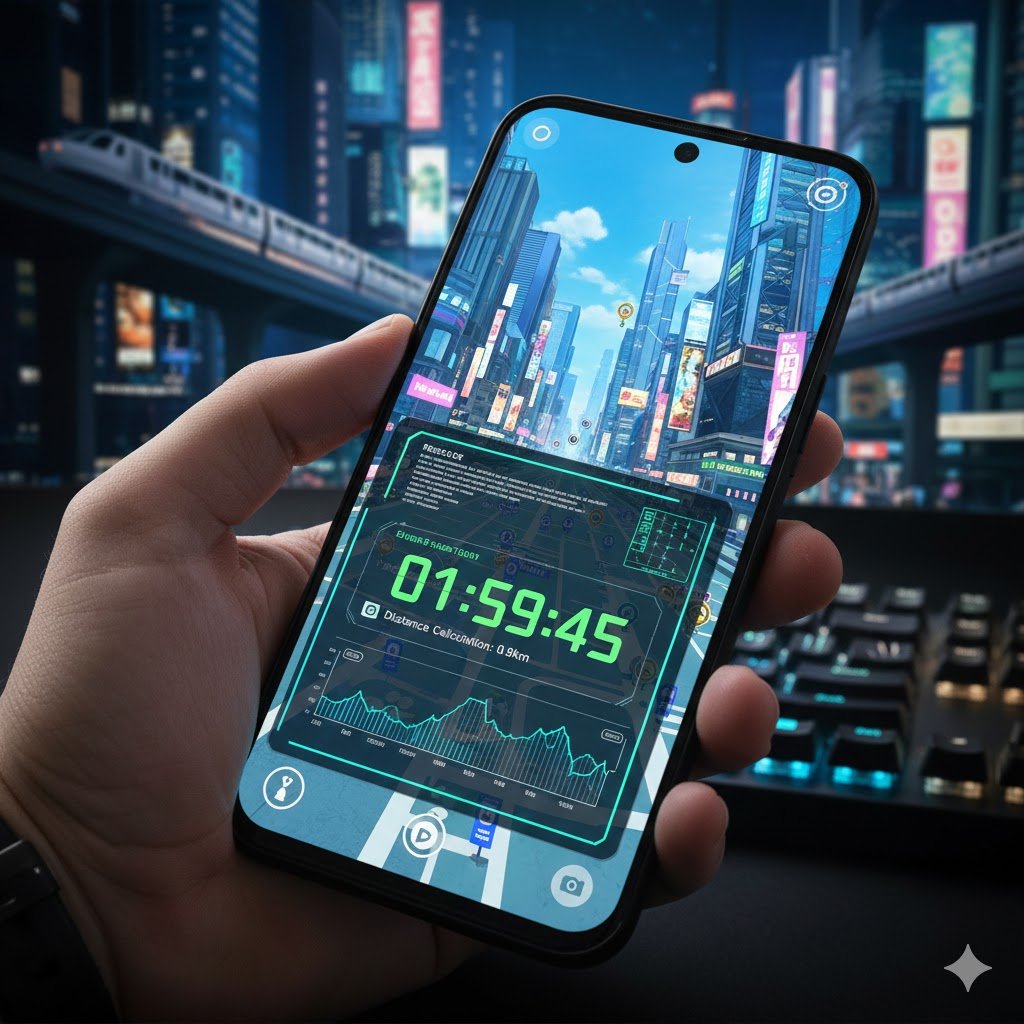 A safe spoofing android displaying an automated Pokemon GO Cooldown Chart overlay timer
