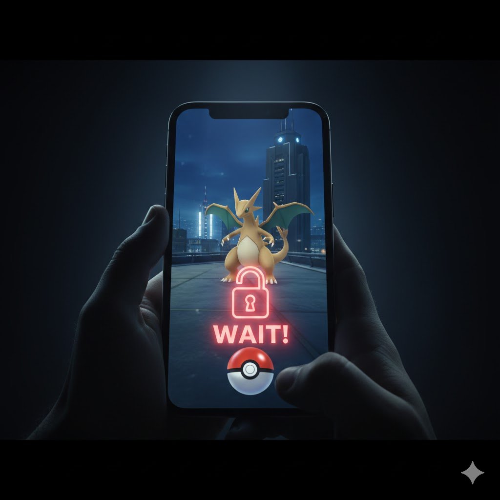 Player camping on an encounter screen while waiting out the Pokemon GO Cooldown Chart timer