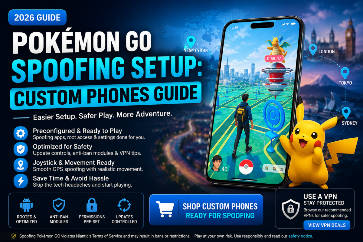 Pokémon GO spoofing setup custom phones guide 2026