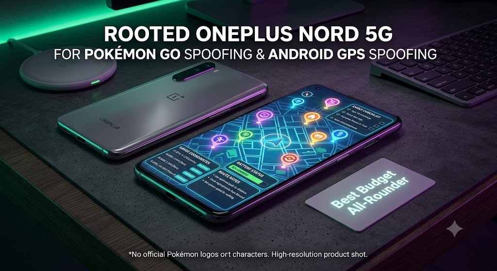 OnePlus Nord 5G rooted phone for Pokemon GO spoofing and Android GPS spoofing